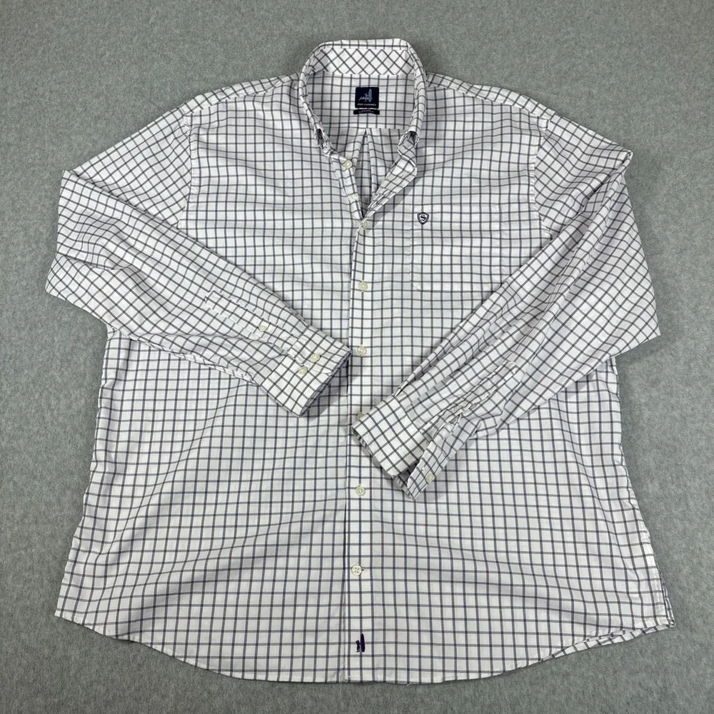 Johnnie O Men's PrepFormance Purple Plaid Button Down Stretch Shirt XXL